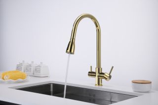 Смеситель для кухни Paulmark Lange La214212-G золото